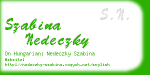 szabina nedeczky business card